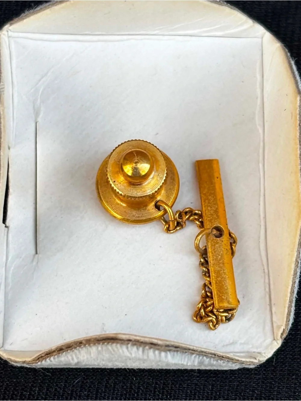 Vintage Krementz Men's Tie Pin 14K Gold Overlay in original box